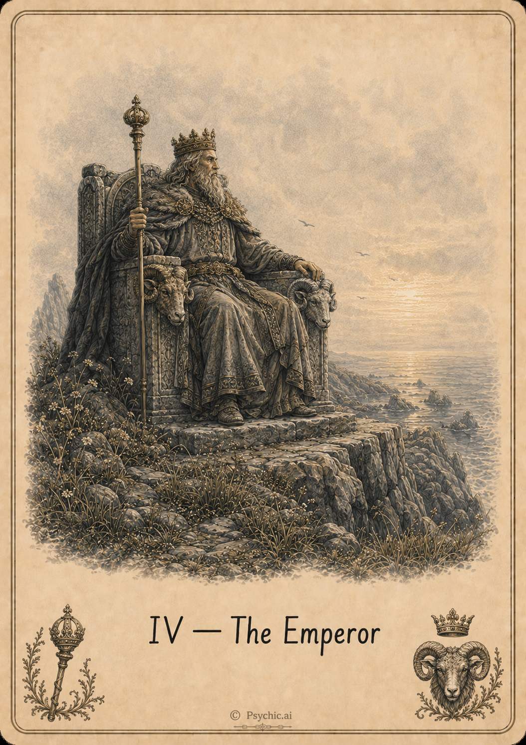 The Emperor tarot card illustration